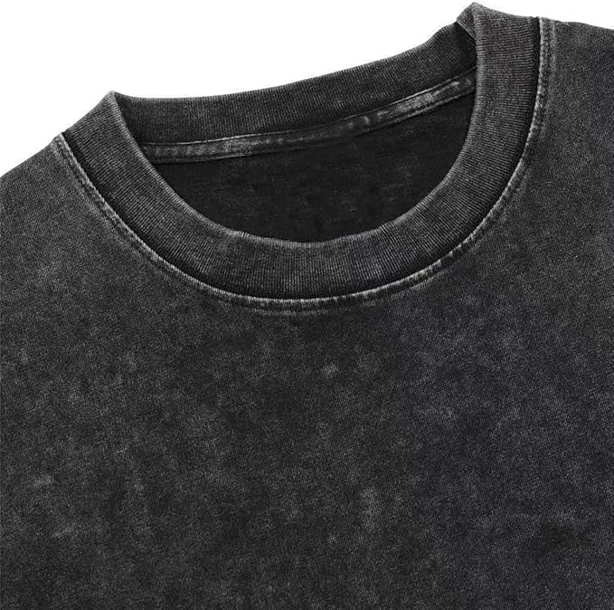 Oversized T-Shirt Unisex Drop Shoulder Dye Washed Street Look Black